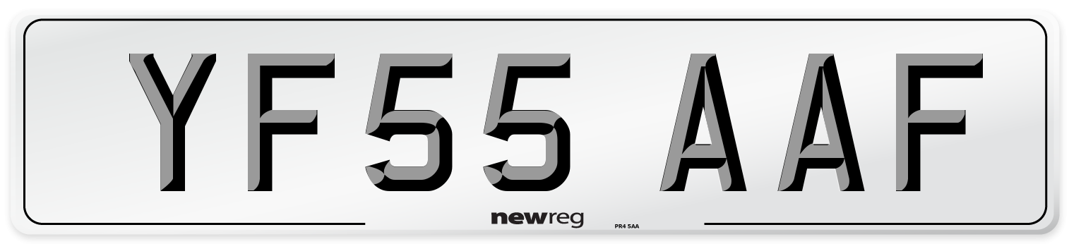 YF55 AAF Number Plate from New Reg